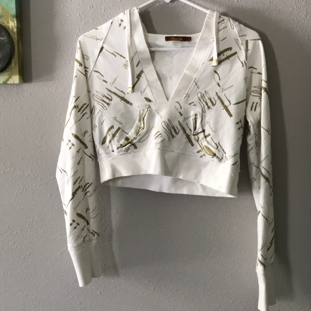 Cropped long sleeve top/ hoodie